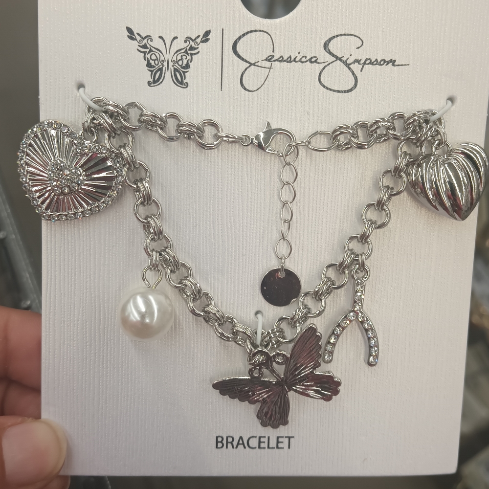 Jessica Simpson Silver Charm Bracelet